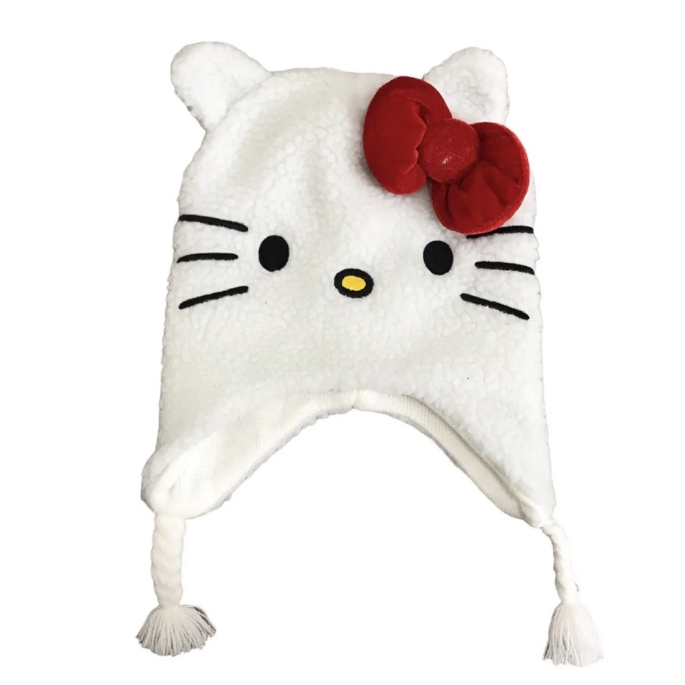 New with tags Hello Kitty Plush Christmas Hat One Size watch video in pic
